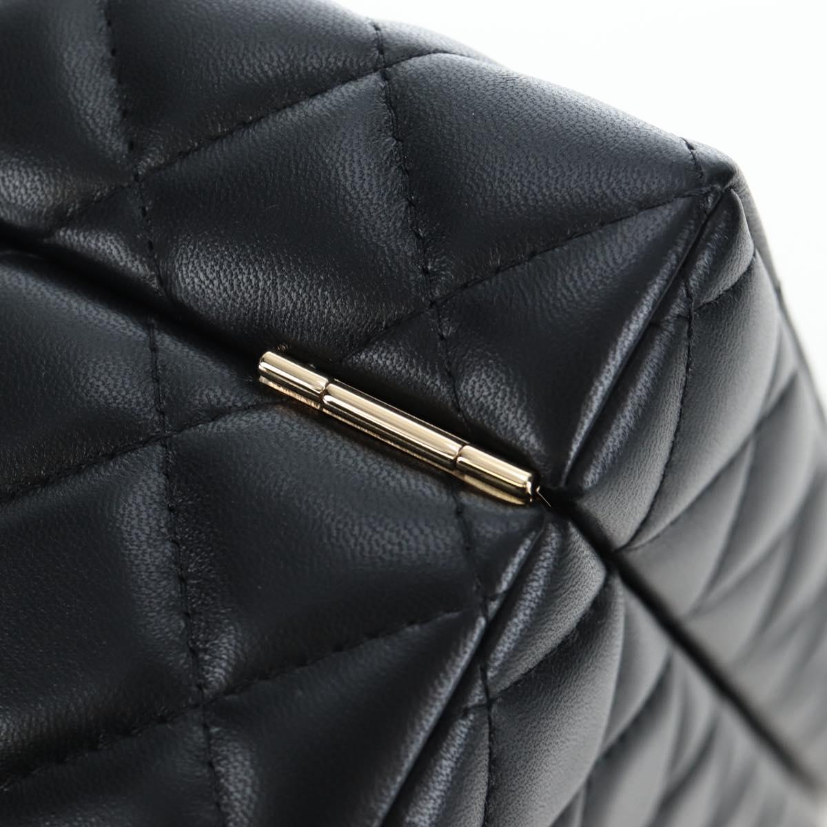 CHANEL Mini Matelasse 12 Success Story Chain Bag Leather Black CC Auth 197581SV