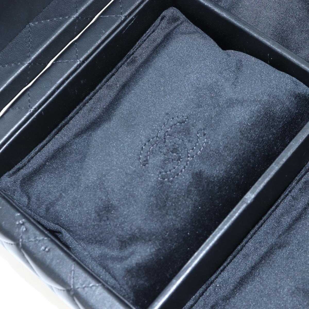 CHANEL Mini Matelasse 12 Success Story Chain Bag Leather Black CC Auth 197581SV