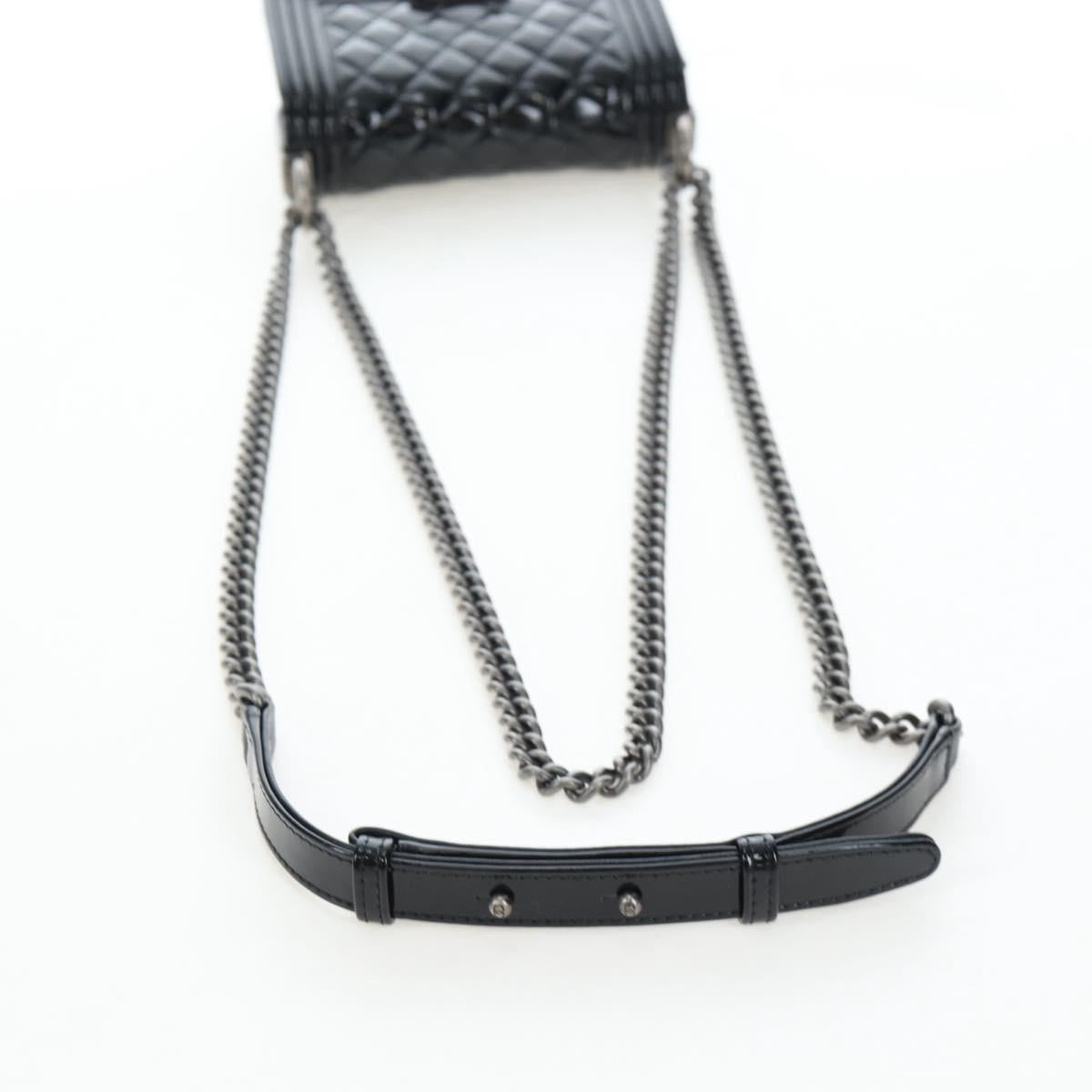 CHANEL Mini Matelasse 12 Success Story Chain Bag Leather Black CC Auth 197581SV