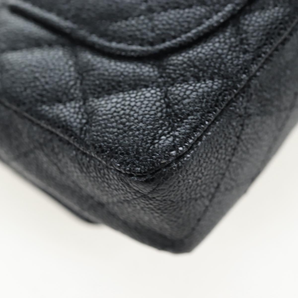 CHANEL Mini Matelasse 12 Success Story Chain Bag Leather Black CC Auth 197581SV