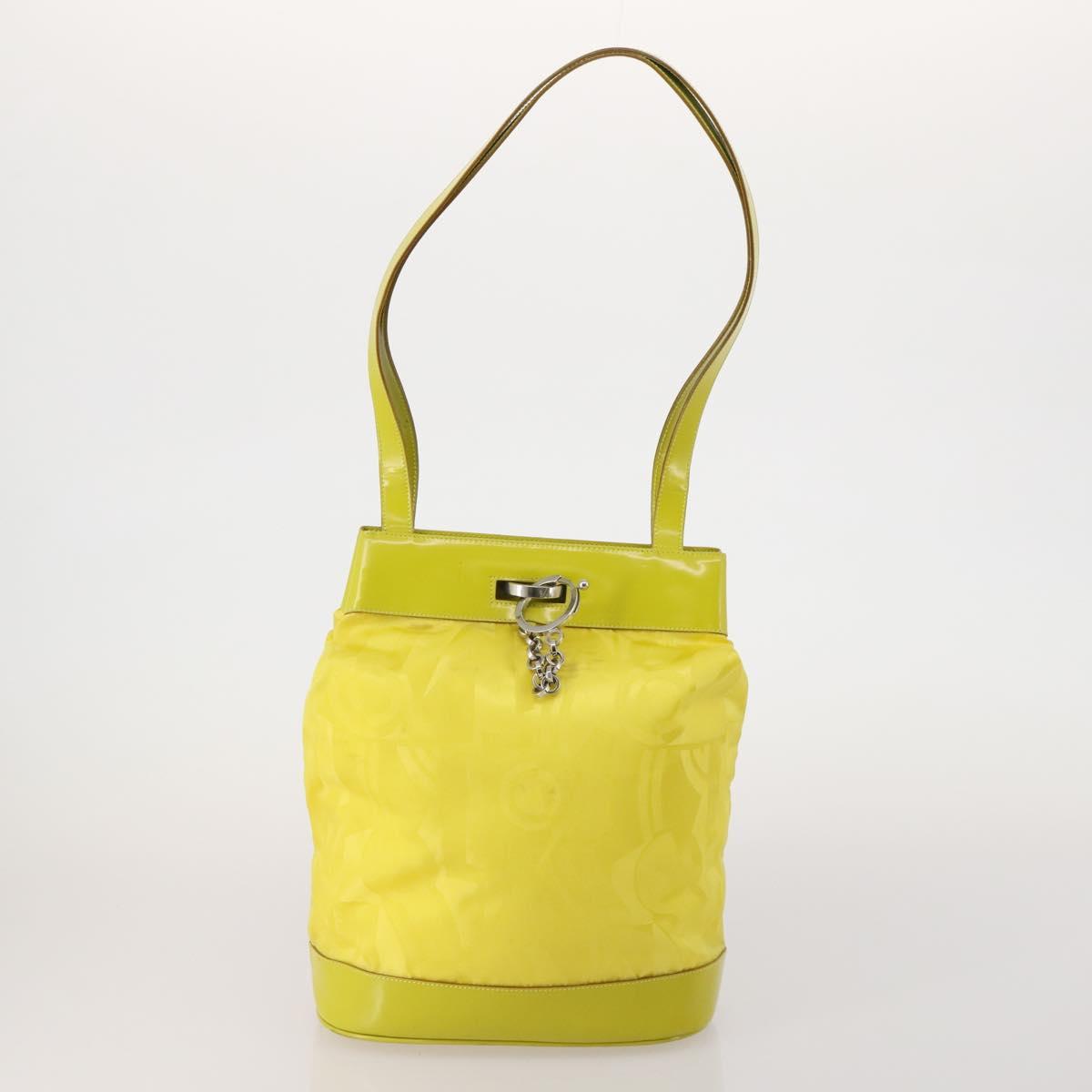 Salvatore Ferragamo Bag Leather Nylon 3 Set Black Yellow white Auth 197582
