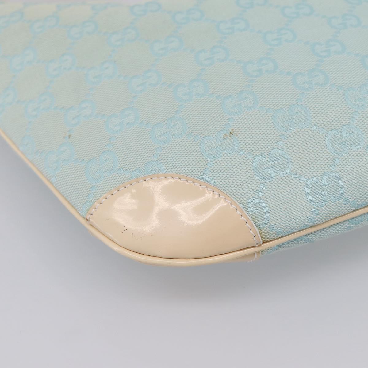 GUCCI GG Canvas Hand Bag Baby Blue Gold 001 4153 Auth 197600