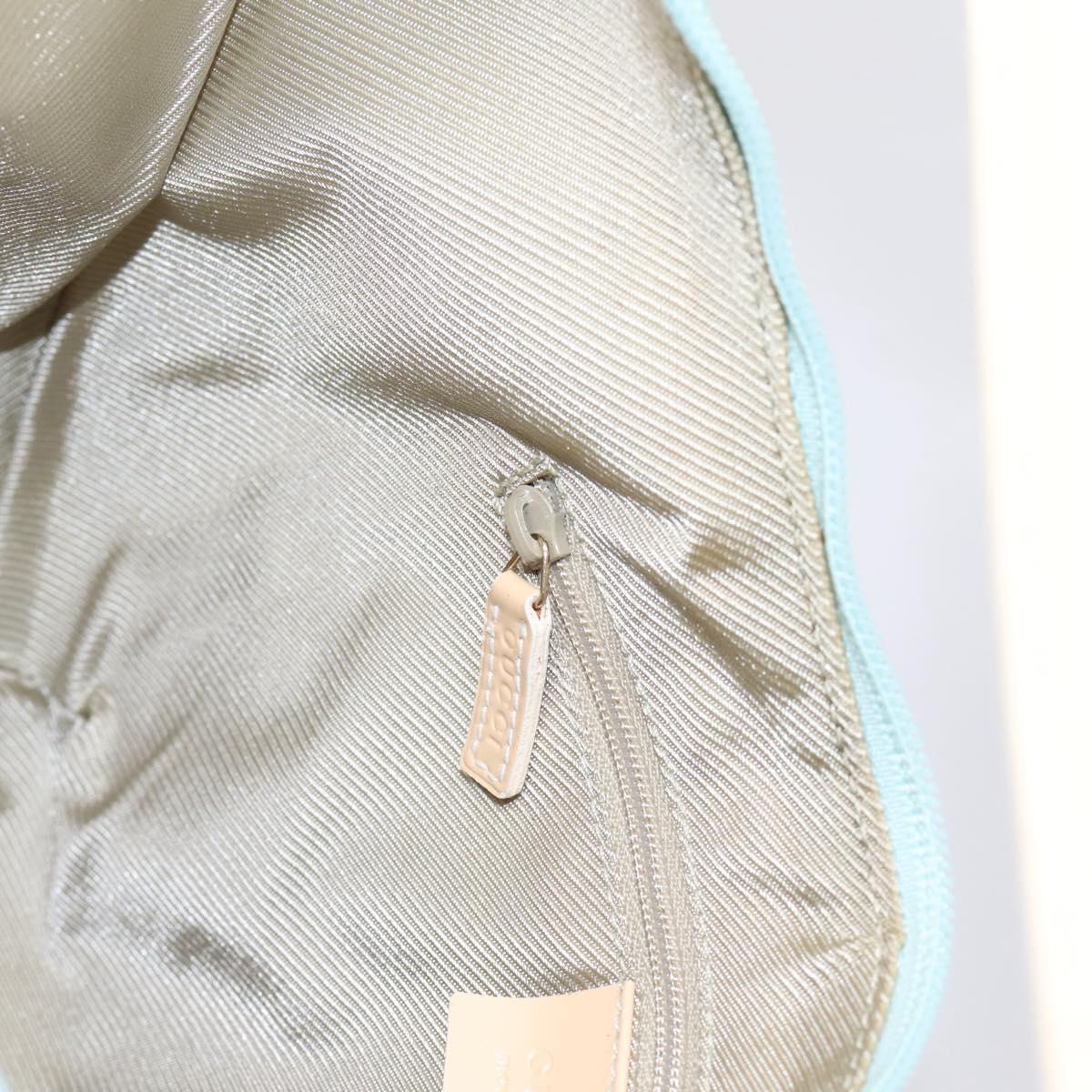 GUCCI GG Canvas Hand Bag Baby Blue Gold 001 4153 Auth 197600