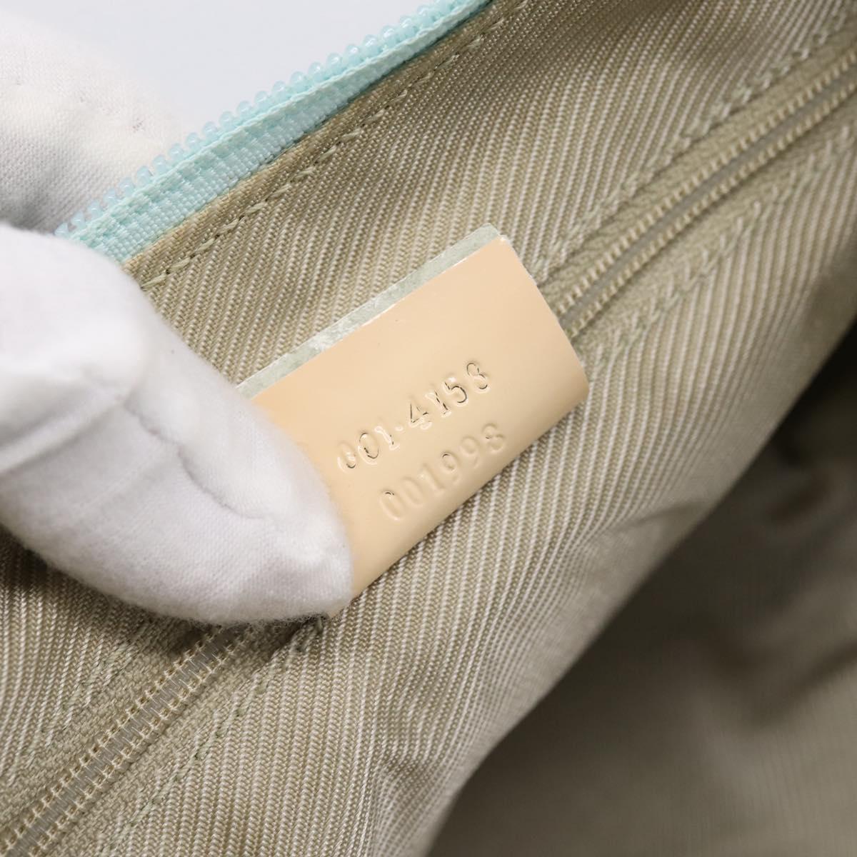 GUCCI GG Canvas Hand Bag Baby Blue Gold 001 4153 Auth 197600
