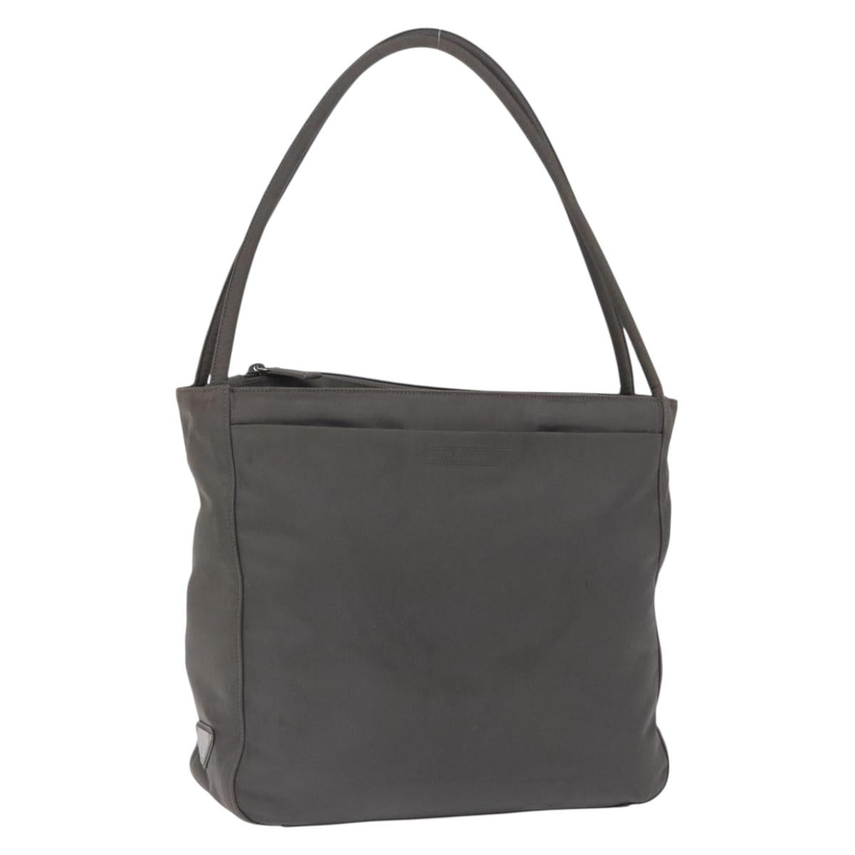 PRADA Tote Bag Nylon Green Silver Auth 197606