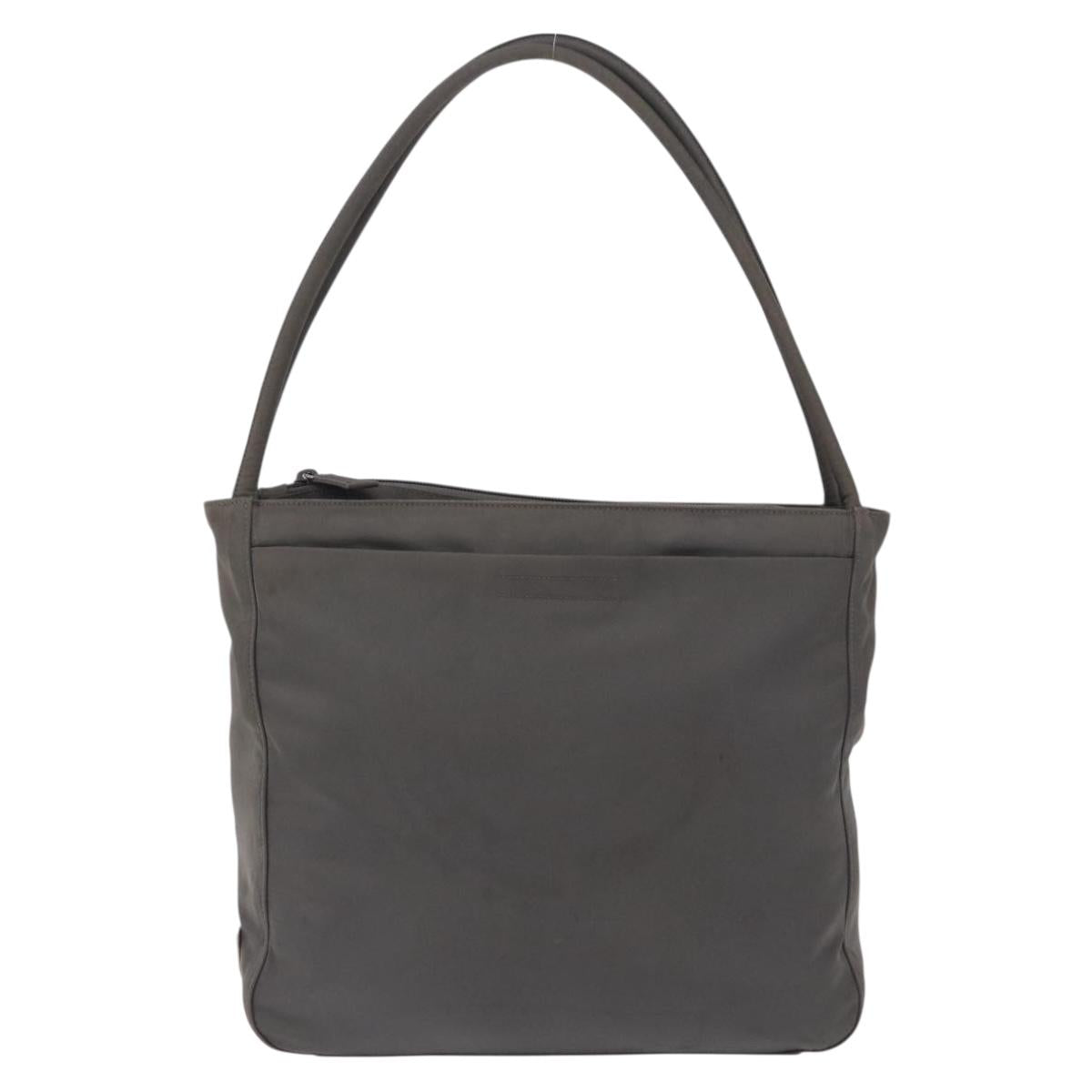 PRADA Tote Bag Nylon Green Silver Auth 197606