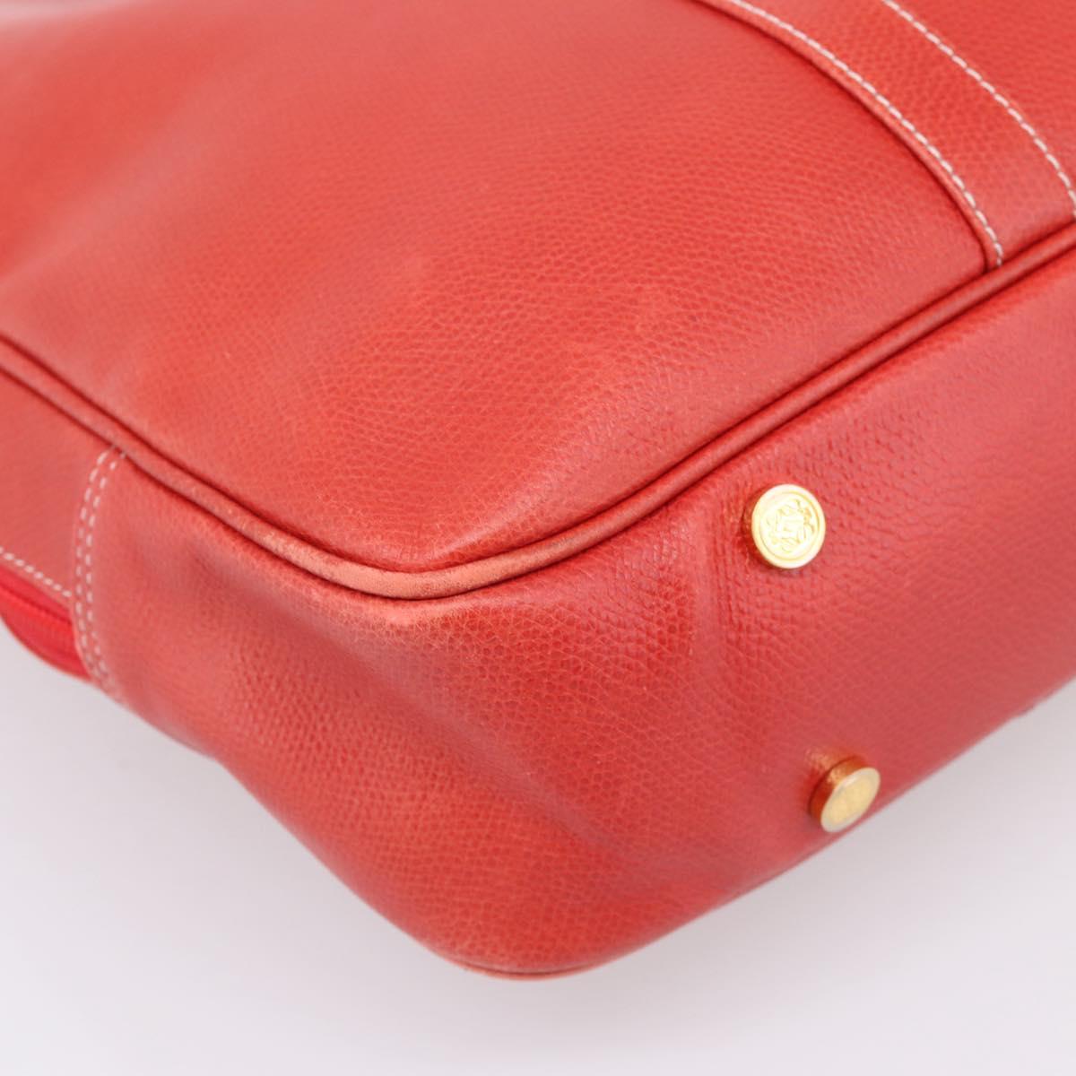 LOEWE Business Bag Leather Red Gold Auth 197616