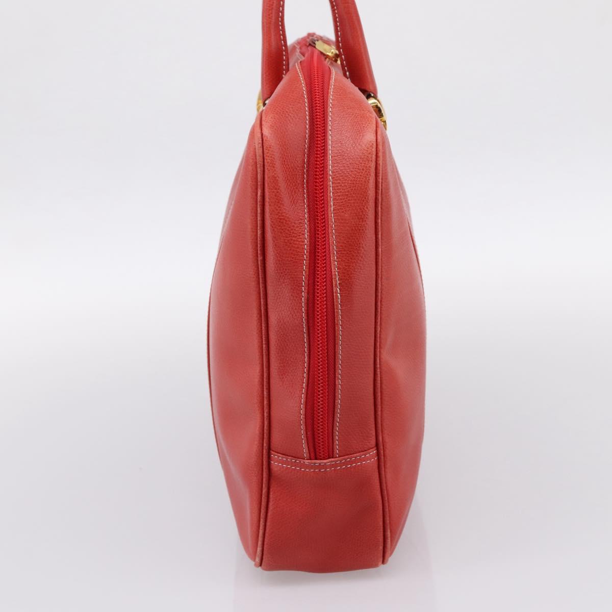 LOEWE Business Bag Leather Red Gold Auth 197616