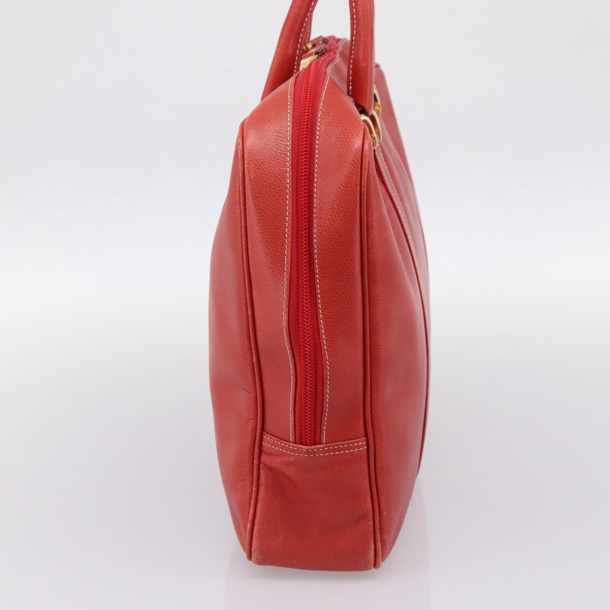 LOEWE Business Bag Leather Red Gold Auth 197616