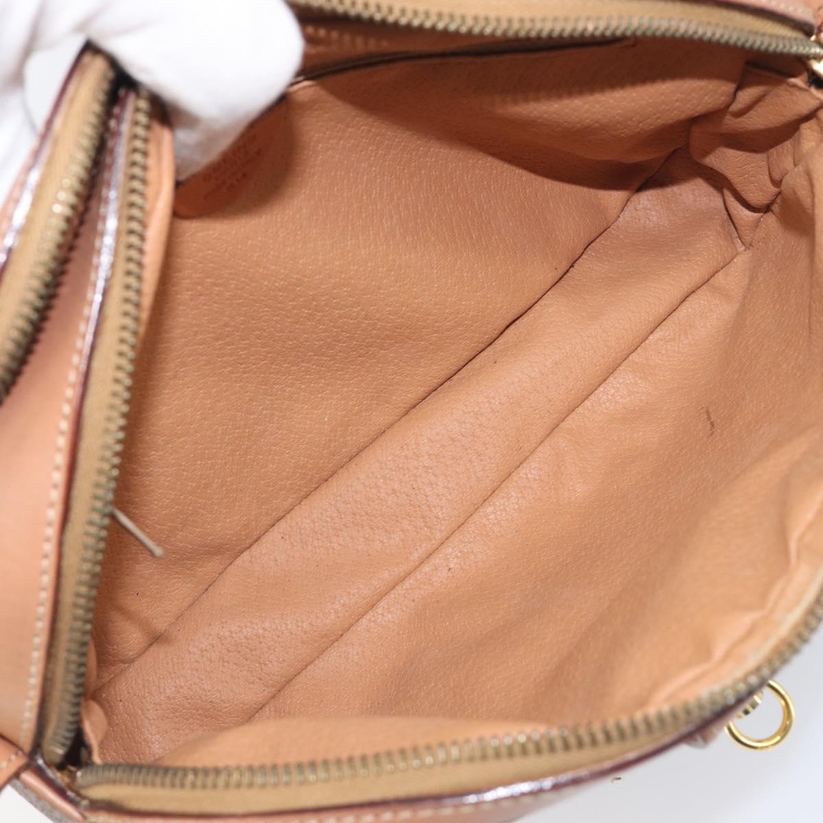 CELINE Macadam Shoulder Bag PVC Leather Brown Gold Auth 197617A