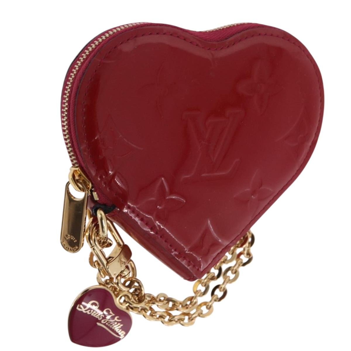 LOUIS VUITTON Monogram Vernis Porte Monnaie Coeur Rose M90006 LV Auth 197620A