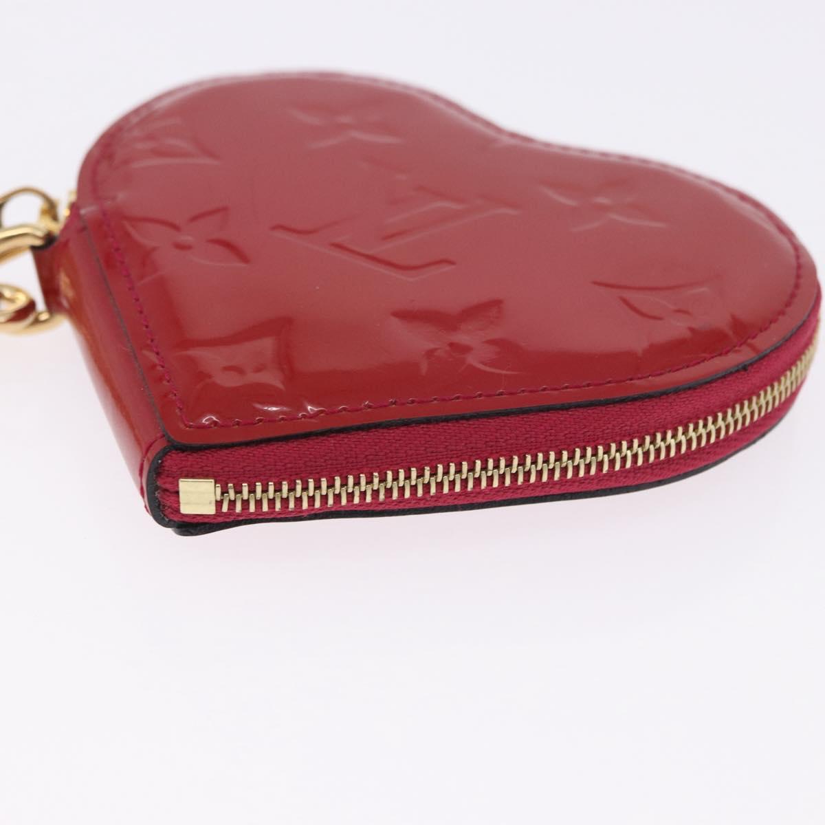 LOUIS VUITTON Monogram Vernis Porte Monnaie Coeur Rose M90006 LV Auth 197620A