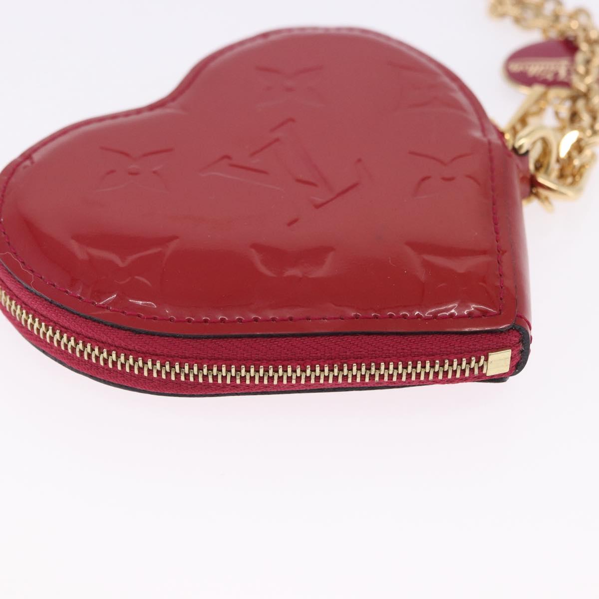LOUIS VUITTON Monogram Vernis Porte Monnaie Coeur Rose M90006 LV Auth 197620A