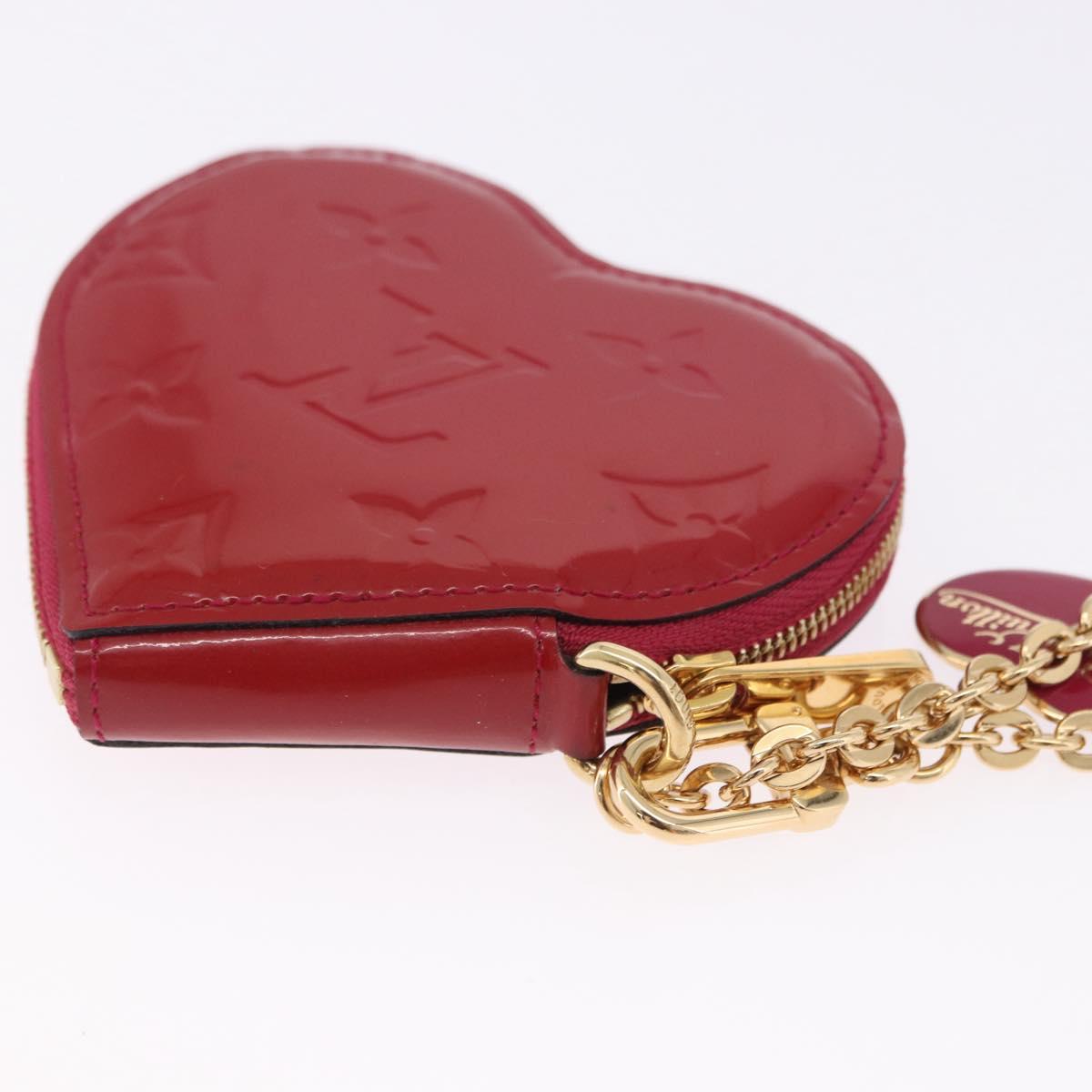 LOUIS VUITTON Monogram Vernis Porte Monnaie Coeur Rose M90006 LV Auth 197620A