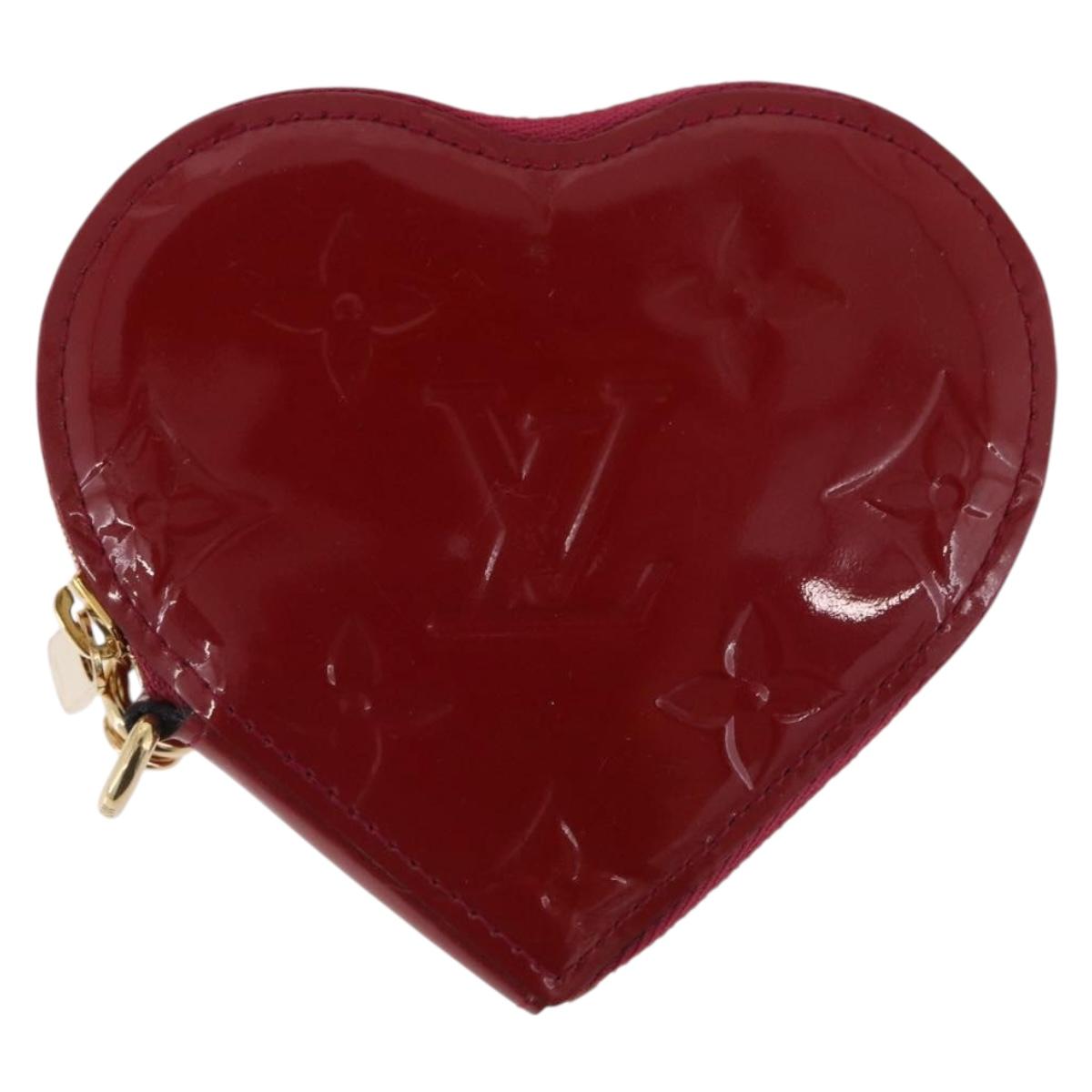 LOUIS VUITTON Monogram Vernis Porte Monnaie Coeur Rose M90006 LV Auth 197620A
