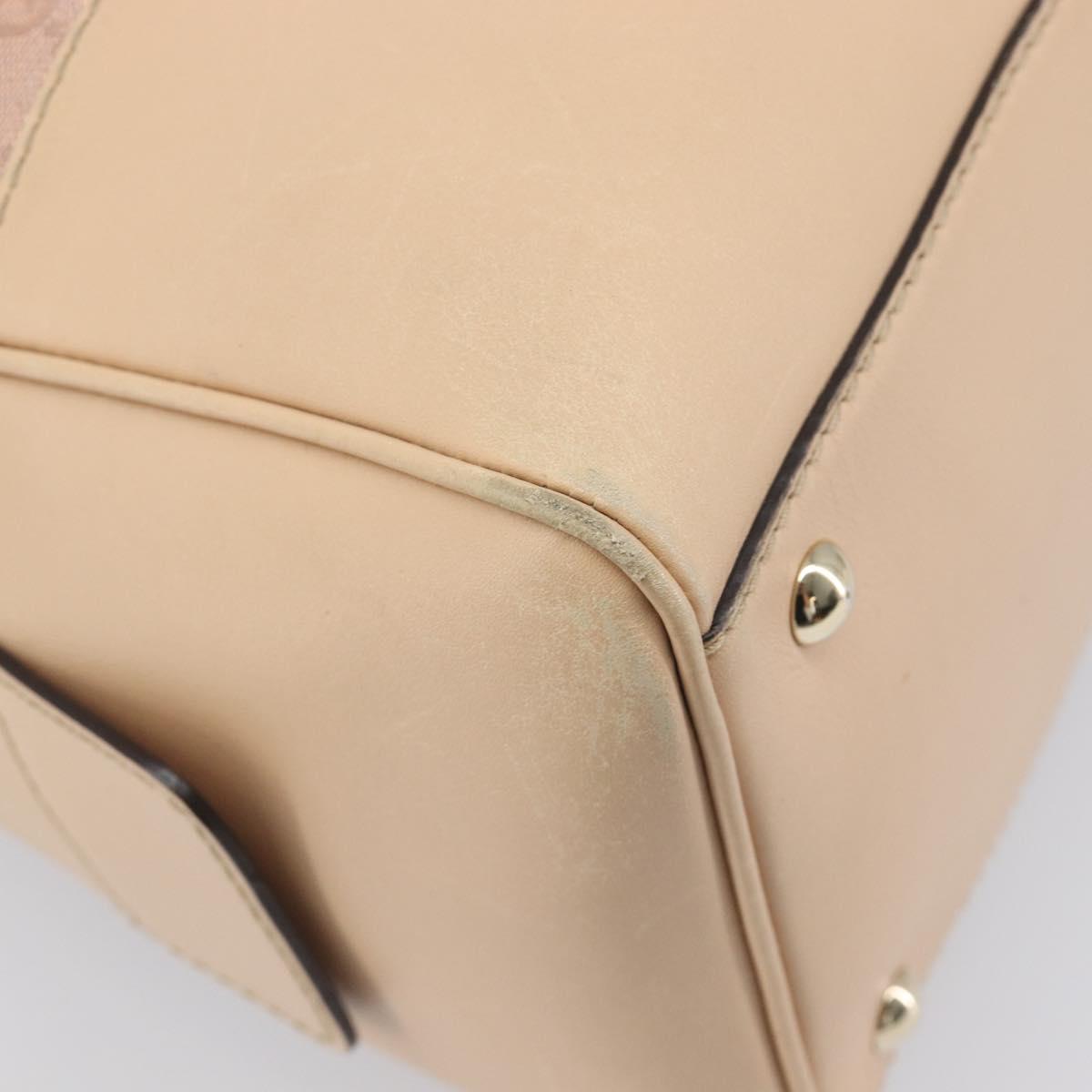 GUCCI GG Canvas Lovely Boston Bag Pink Gold Auth 197628
