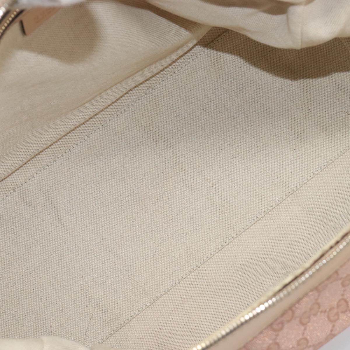GUCCI GG Canvas Lovely Boston Bag Pink Gold Auth 197628