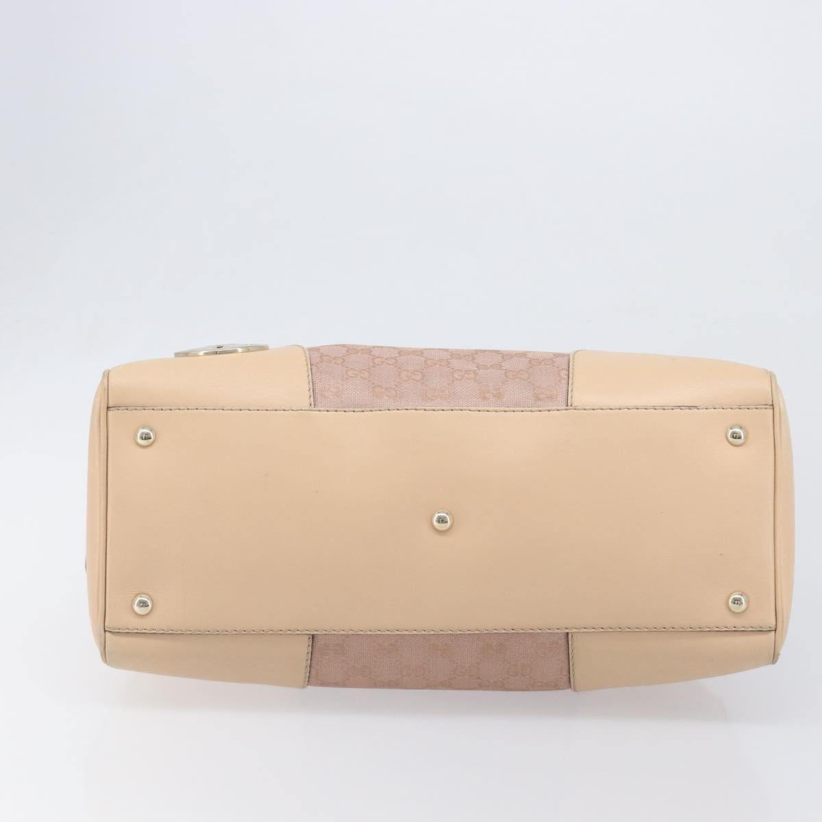GUCCI GG Canvas Lovely Boston Bag Pink Gold Auth 197628