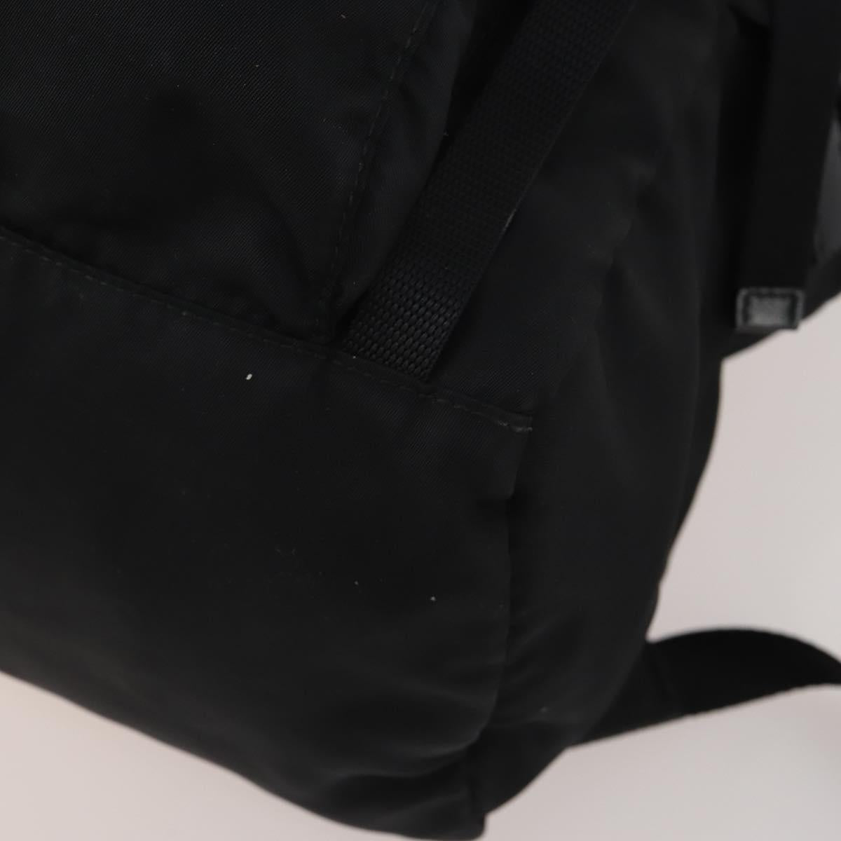 PRADA Backpack Nylon Black Silver Auth 197634