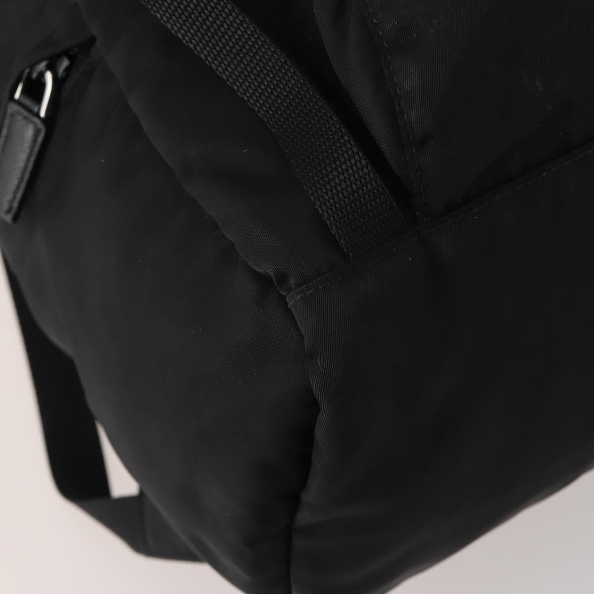 PRADA Backpack Nylon Black Silver Auth 197634