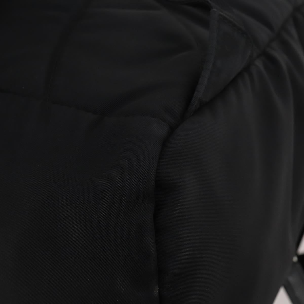 PRADA Backpack Nylon Black Silver Auth 197634