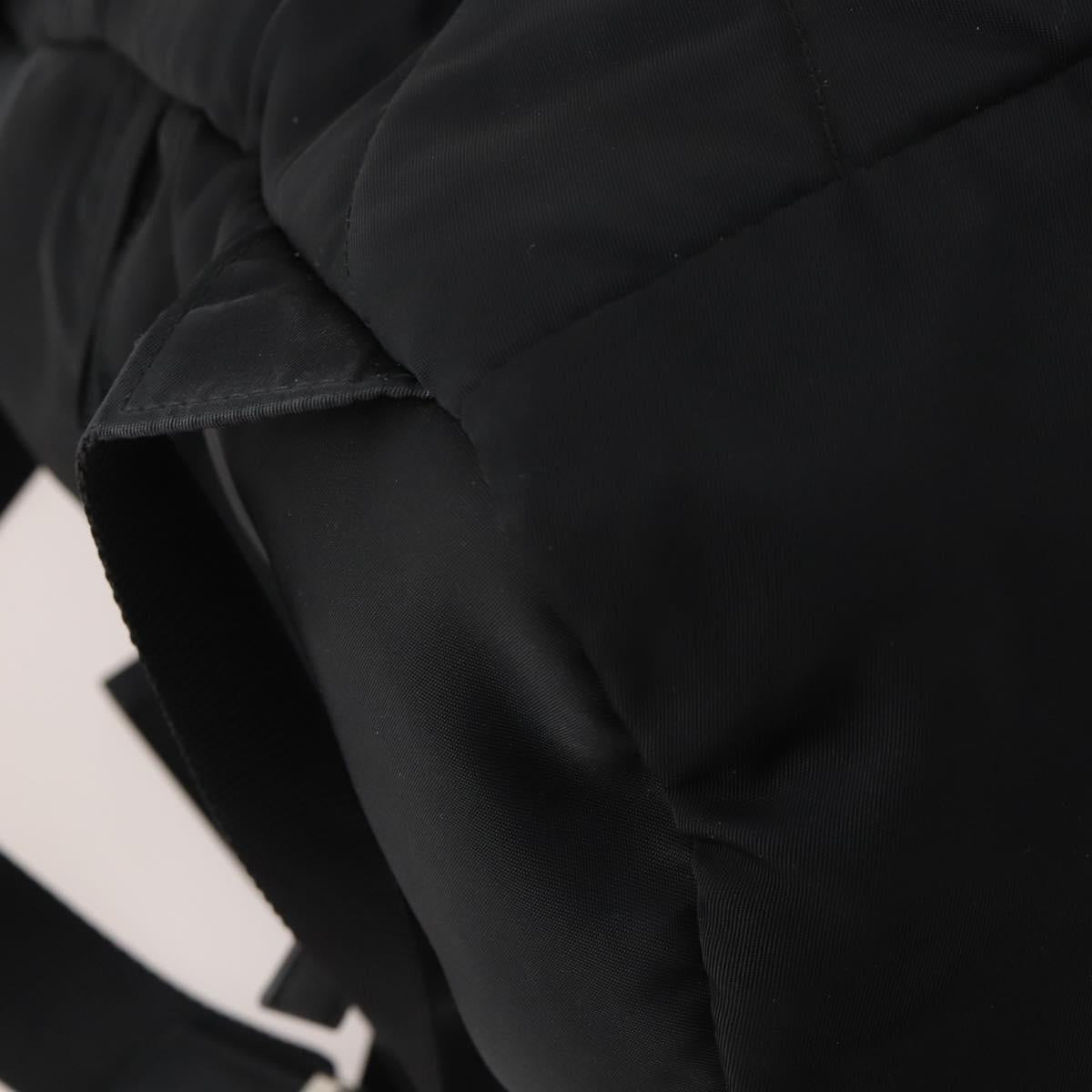 PRADA Backpack Nylon Black Silver Auth 197634