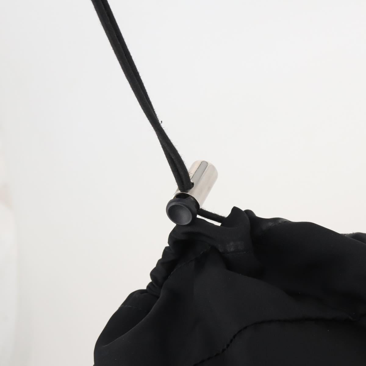PRADA Backpack Nylon Black Silver Auth 197634