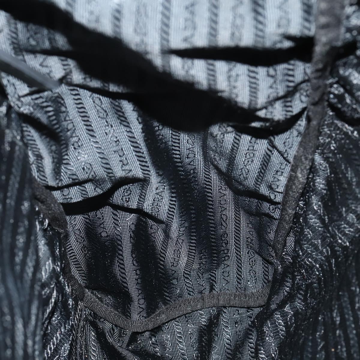 PRADA Backpack Nylon Black Silver Auth 197634