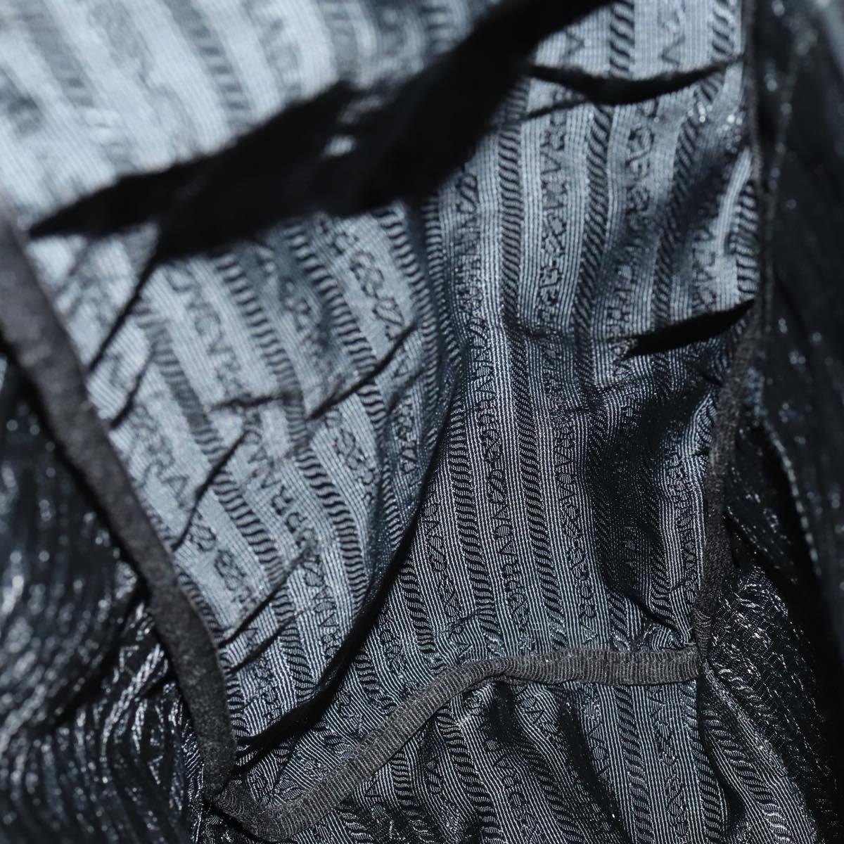 PRADA Backpack Nylon Black Silver Auth 197634
