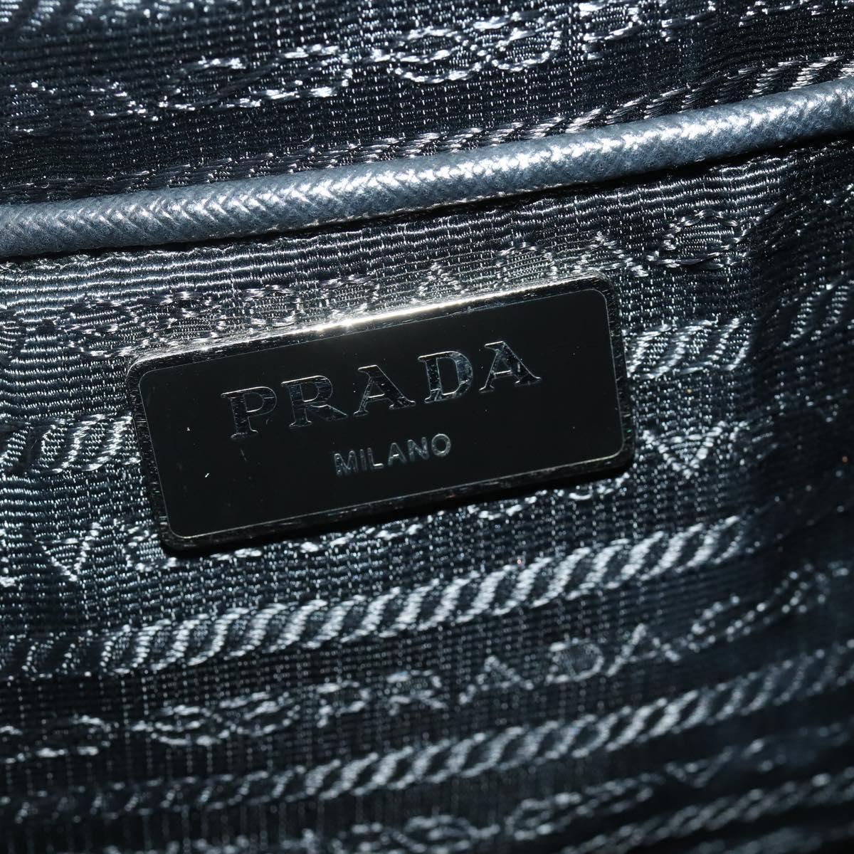 PRADA Backpack Nylon Black Silver Auth 197634