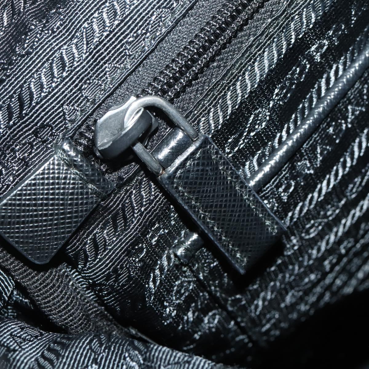 PRADA Backpack Nylon Black Silver Auth 197634