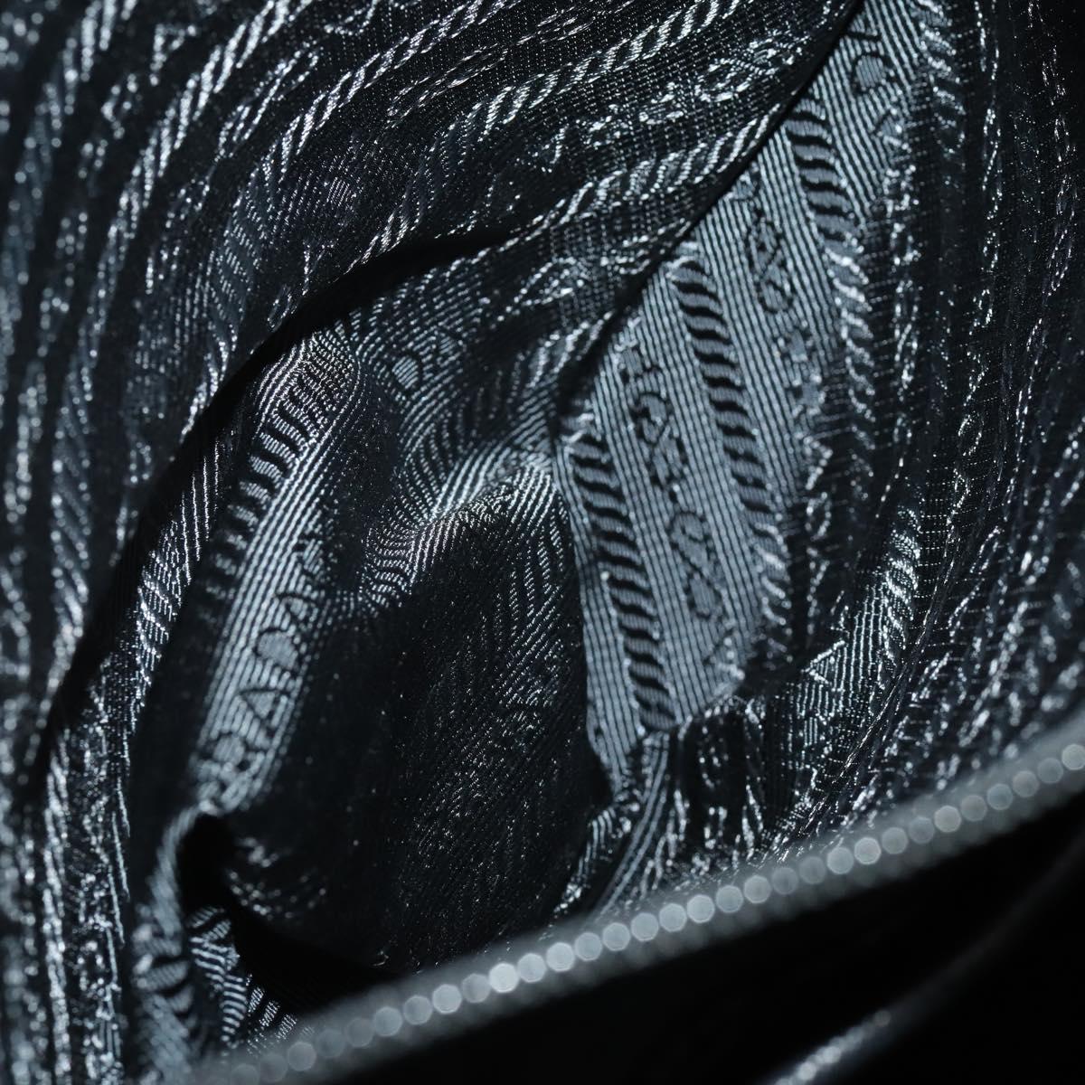 PRADA Backpack Nylon Black Silver Auth 197634