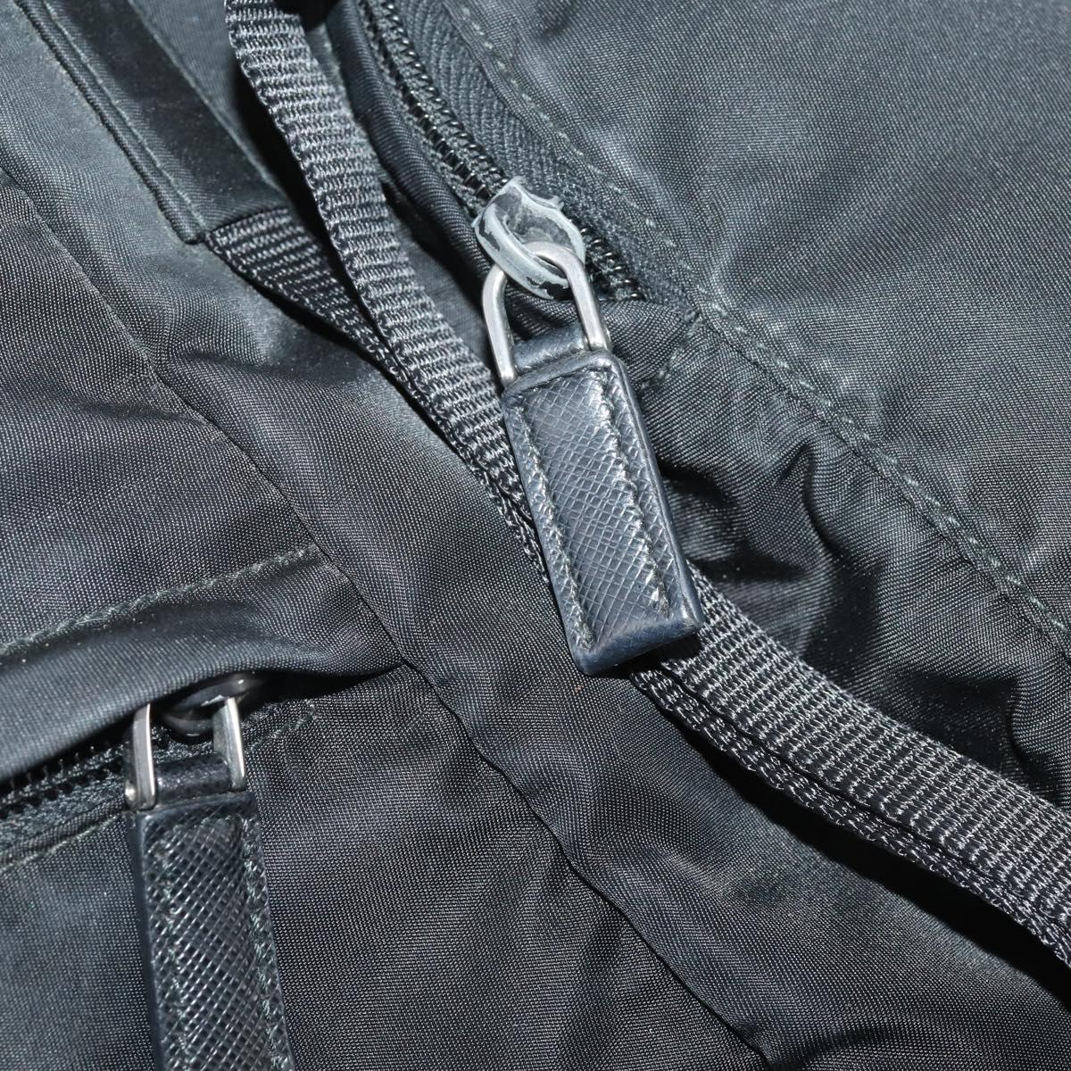 PRADA Backpack Nylon Black Silver Auth 197634