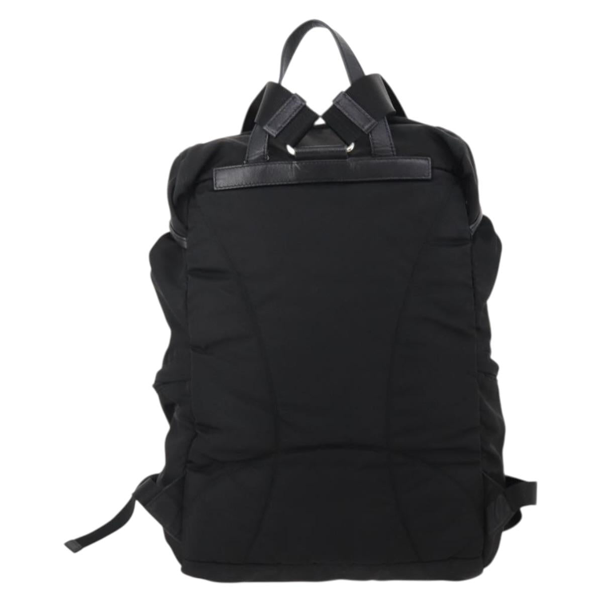 PRADA Backpack Nylon Black Silver Auth 197634
