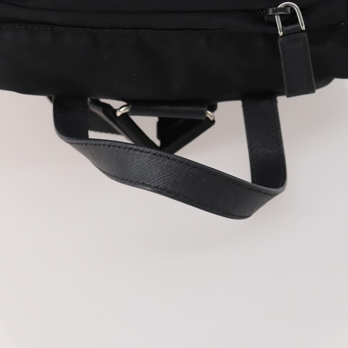 PRADA Backpack Nylon Black Silver Auth 197634