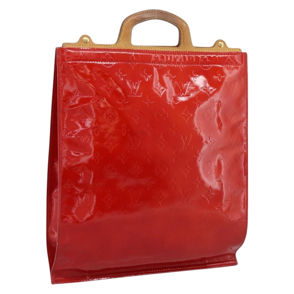 LOUIS VUITTON Monogram Vernis Stanton Hand Bag Red M91078 LV Auth 197637
