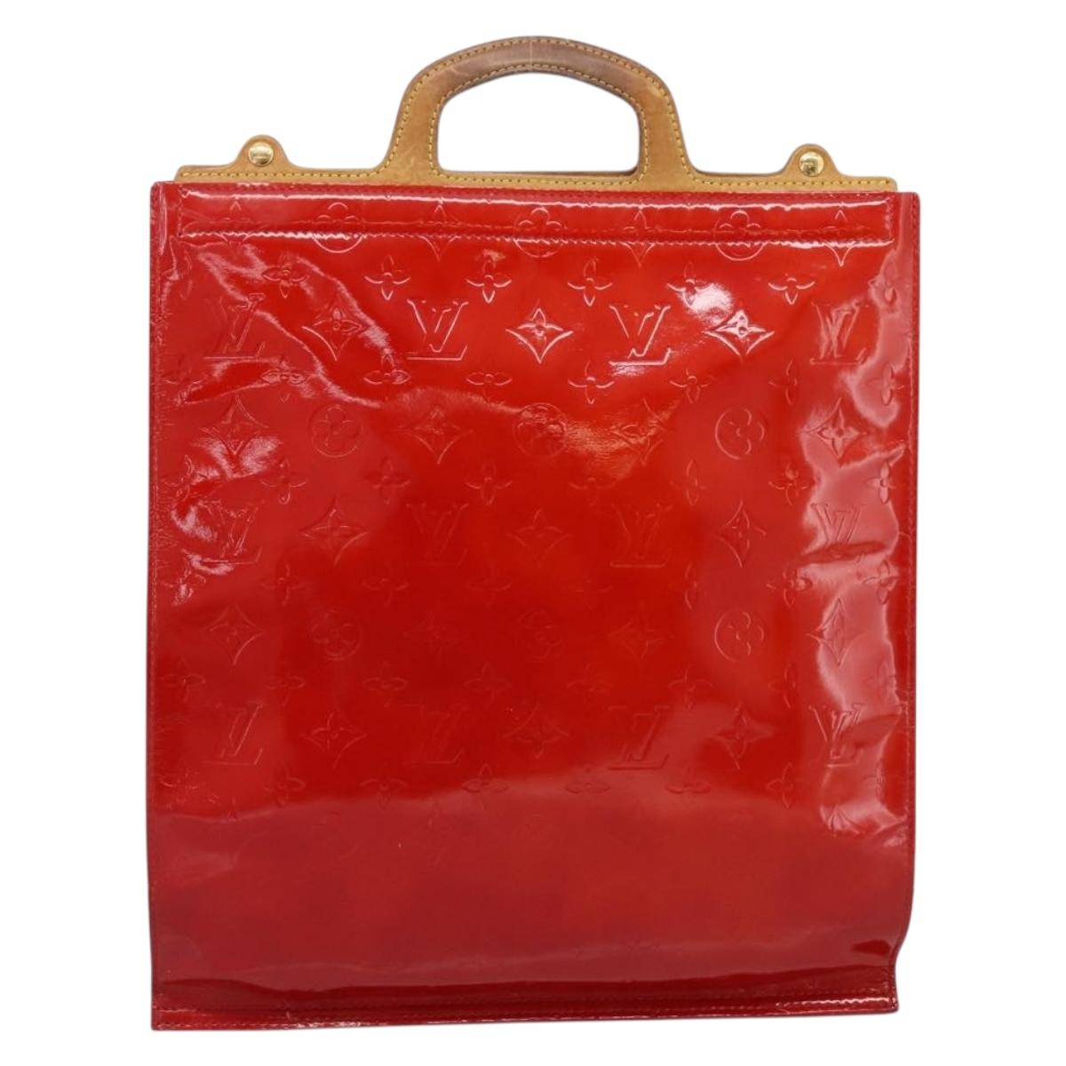 LOUIS VUITTON Monogram Vernis Stanton Hand Bag Red M91078 LV Auth 197637