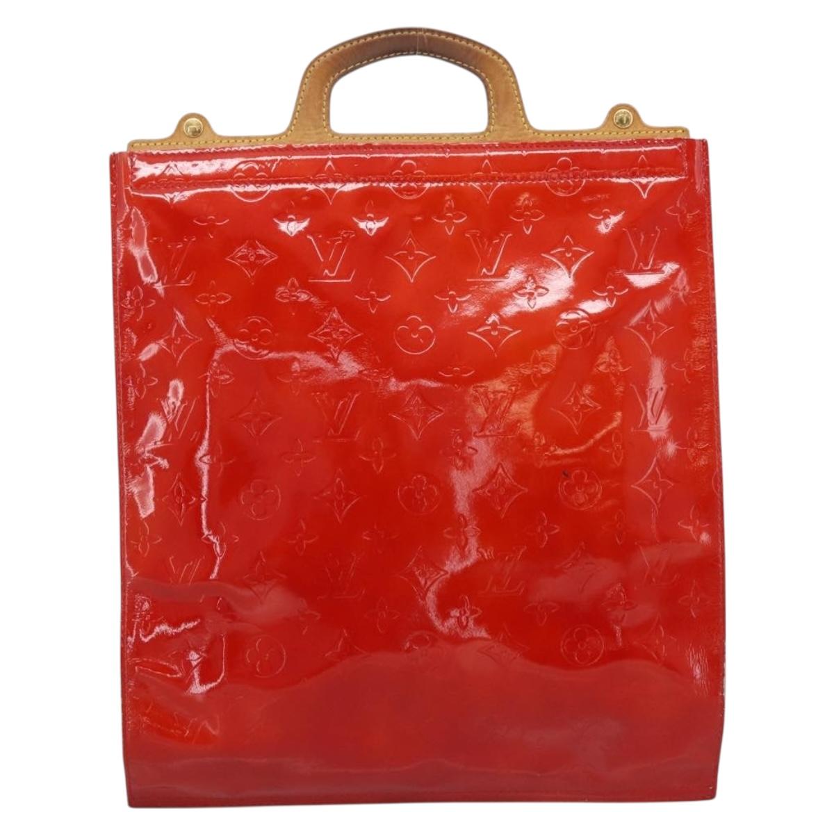 LOUIS VUITTON Monogram Vernis Stanton Hand Bag Red M91078 LV Auth 197637