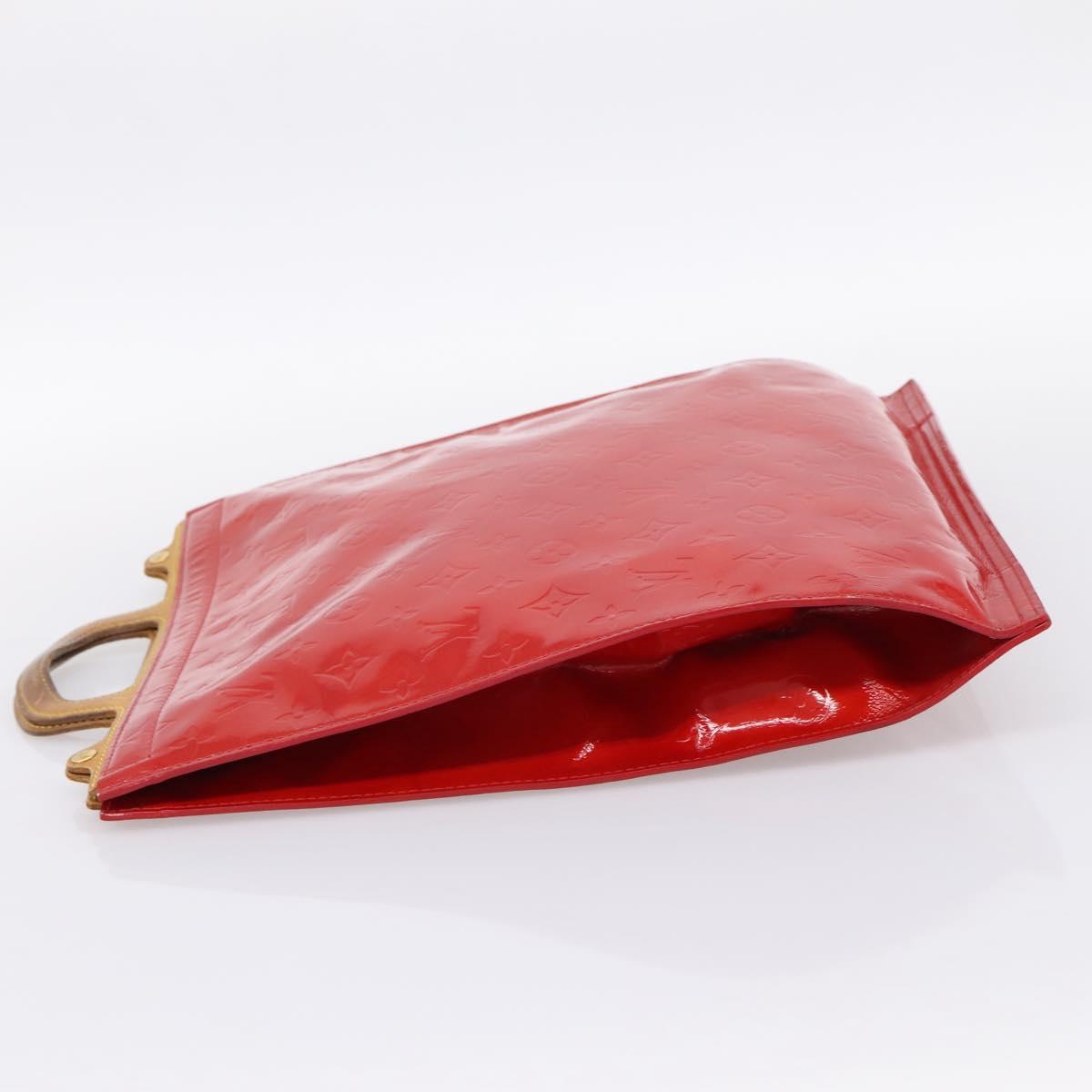 LOUIS VUITTON Monogram Vernis Stanton Hand Bag Red M91078 LV Auth 197637