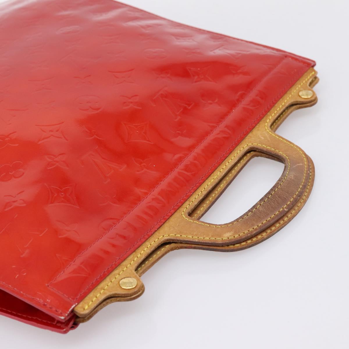 LOUIS VUITTON Monogram Vernis Stanton Hand Bag Red M91078 LV Auth 197637