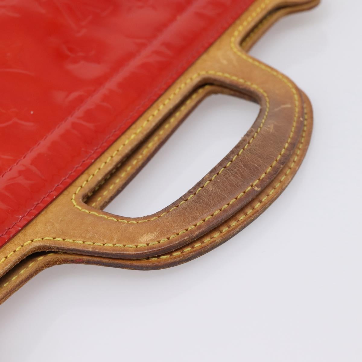 LOUIS VUITTON Monogram Vernis Stanton Hand Bag Red M91078 LV Auth 197637