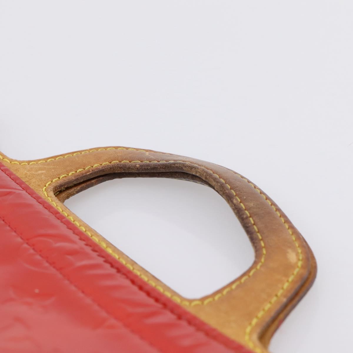 LOUIS VUITTON Monogram Vernis Stanton Hand Bag Red M91078 LV Auth 197637