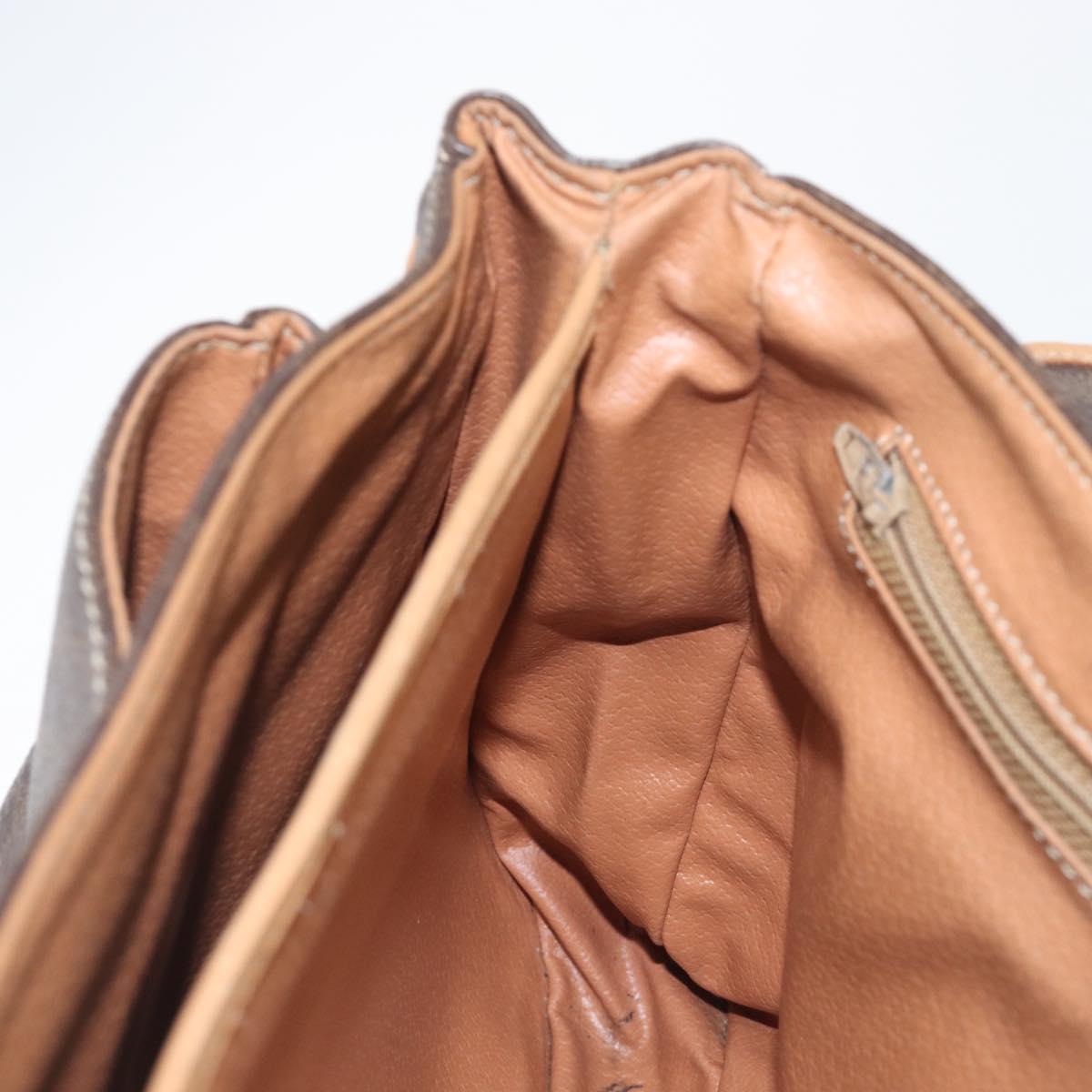 CELINE Macadam Canvas Hand Bag PVC Leather Brown Gold Auth 197642