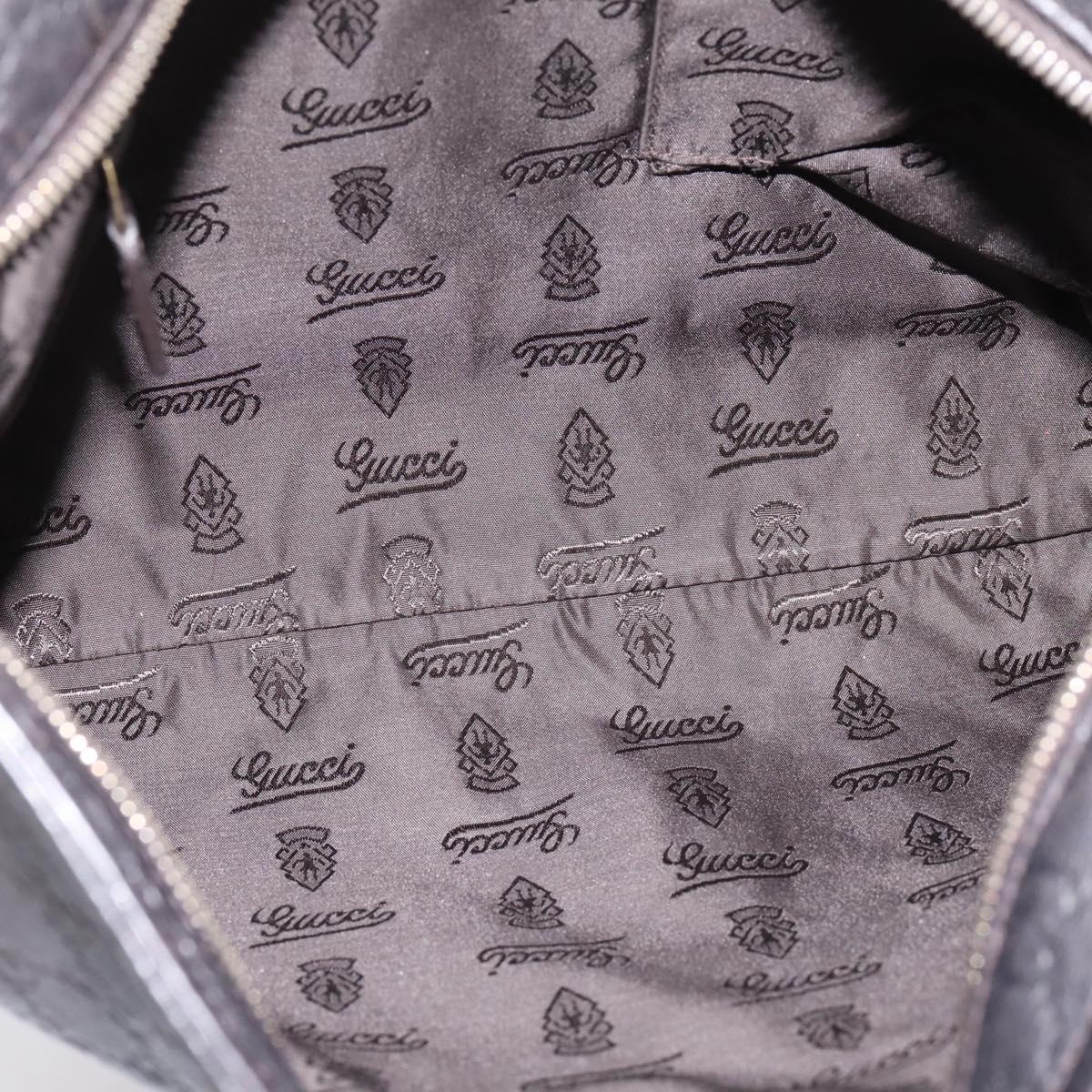 GUCCI GG Canvas Guccissima Shoulder Bag Leather Black Gold 201446 Auth 197649