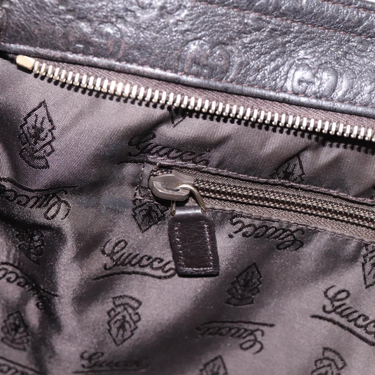 GUCCI GG Canvas Guccissima Shoulder Bag Leather Black Gold 201446 Auth 197649