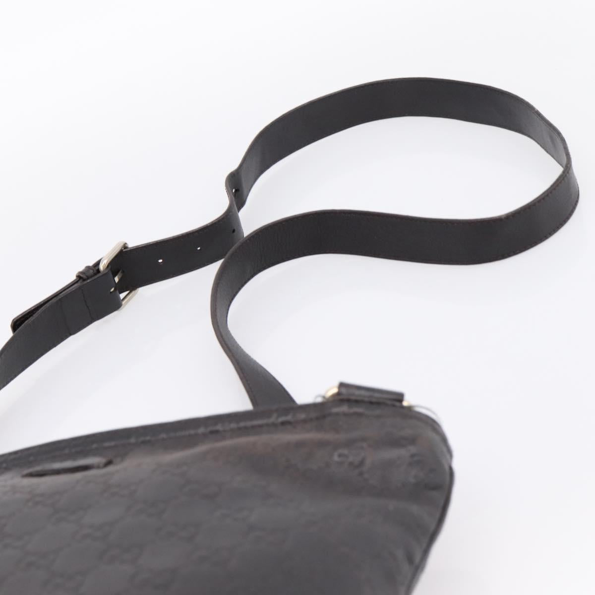 GUCCI GG Canvas Guccissima Shoulder Bag Leather Black Gold 201446 Auth 197649
