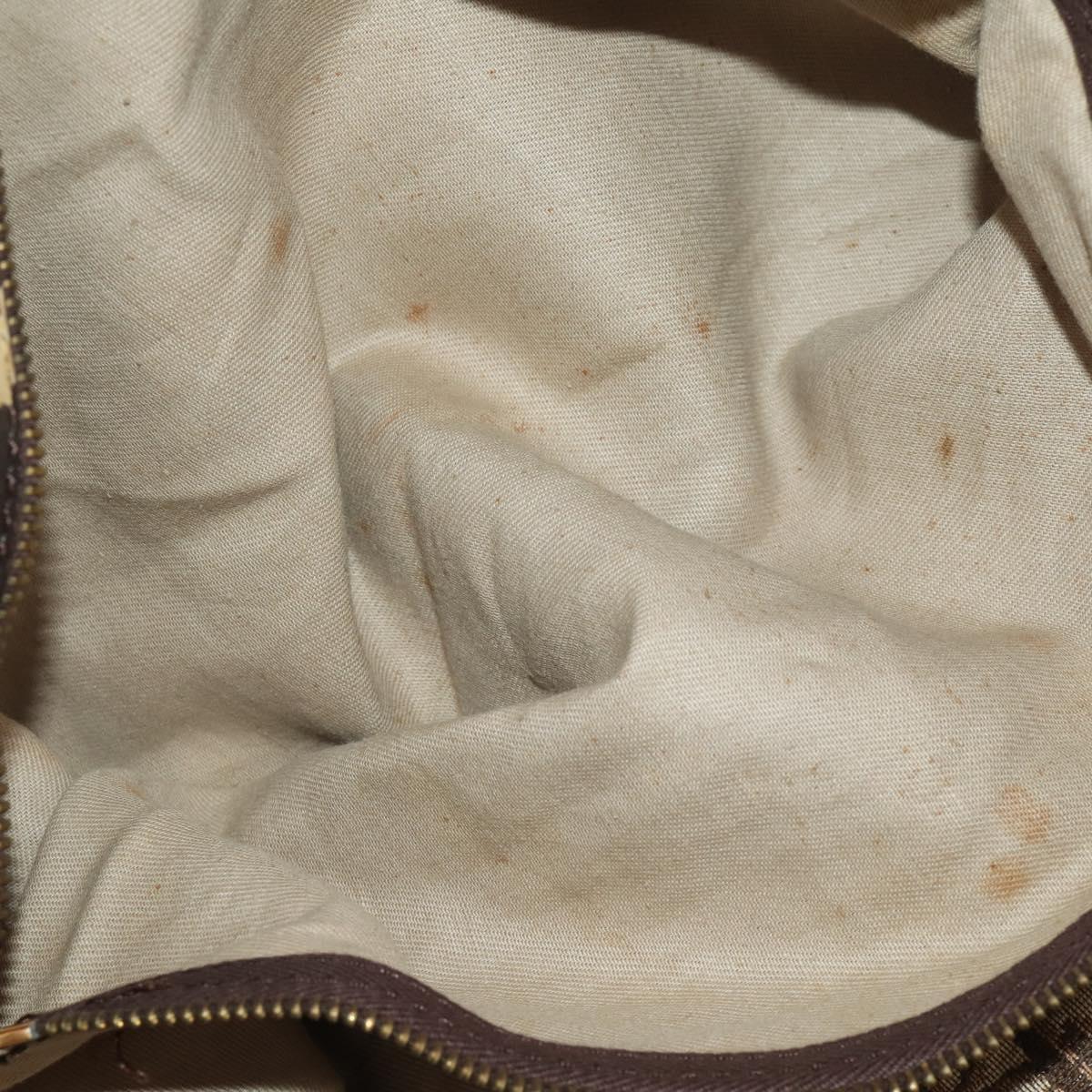 Christian Dior Trotter Canvas Boston Bag Beige Gold Auth 197651