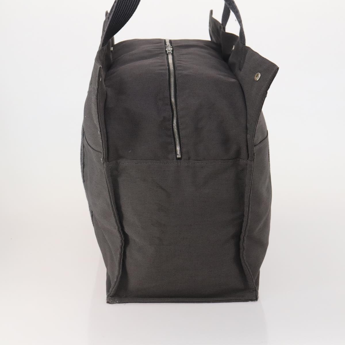HERMES Her Line TGM Hand Bag Canvas Gray Silver Auth 197652A