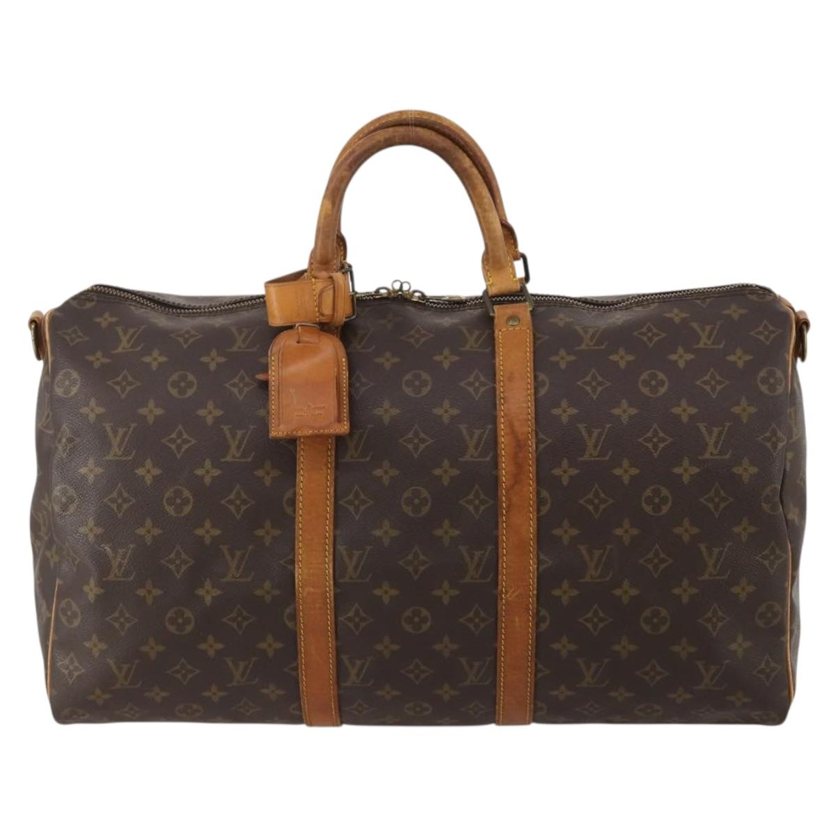 LOUIS VUITTON Monogram Keepall Bandouliere 50 Boston Bag M41416 LV Auth 197653