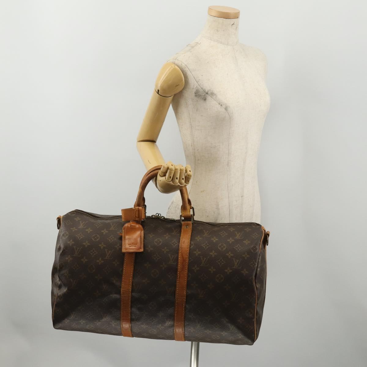 LOUIS VUITTON Monogram Keepall Bandouliere 50 Boston Bag M41416 LV Auth 197653
